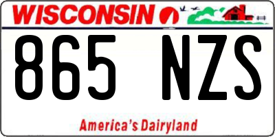 WI license plate 865NZS