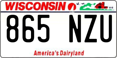 WI license plate 865NZU