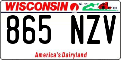 WI license plate 865NZV
