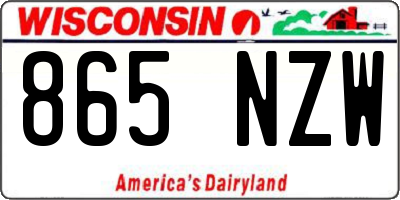 WI license plate 865NZW