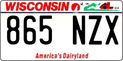 WI license plate 865NZX