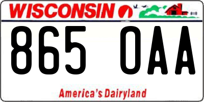WI license plate 865OAA