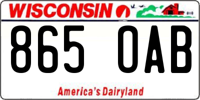 WI license plate 865OAB