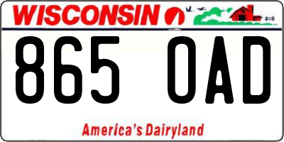 WI license plate 865OAD