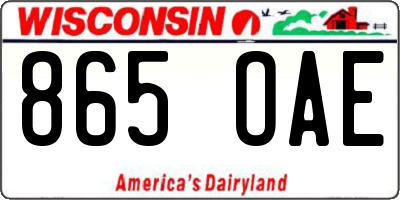 WI license plate 865OAE