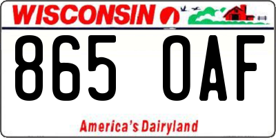 WI license plate 865OAF