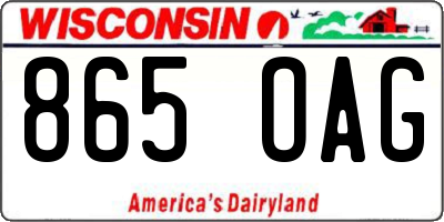 WI license plate 865OAG