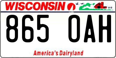 WI license plate 865OAH