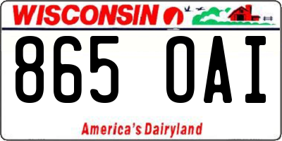 WI license plate 865OAI