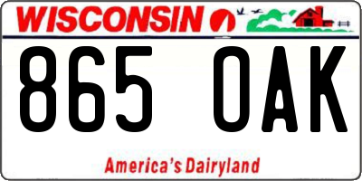 WI license plate 865OAK