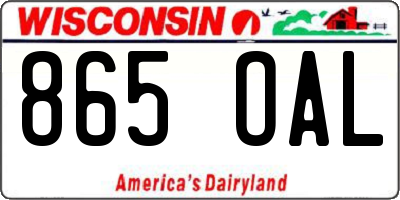 WI license plate 865OAL