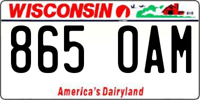 WI license plate 865OAM