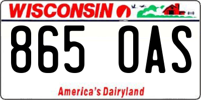 WI license plate 865OAS
