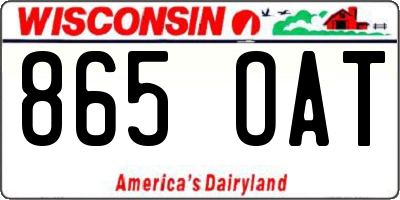 WI license plate 865OAT