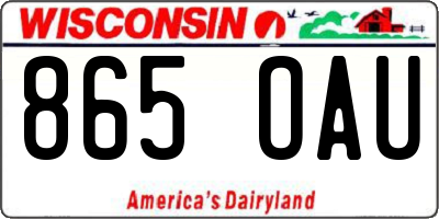 WI license plate 865OAU