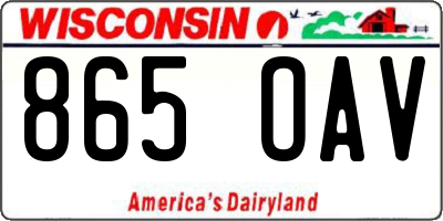 WI license plate 865OAV