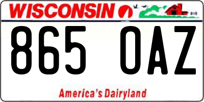WI license plate 865OAZ