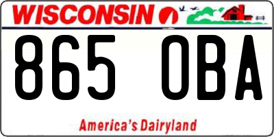 WI license plate 865OBA