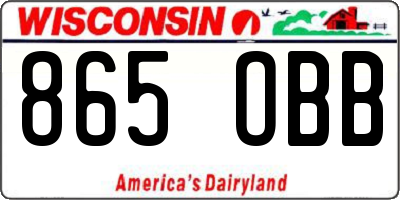 WI license plate 865OBB