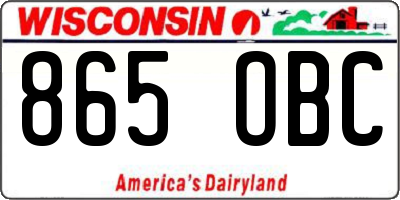 WI license plate 865OBC