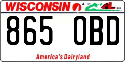 WI license plate 865OBD