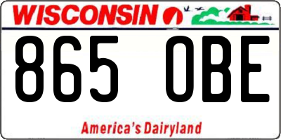 WI license plate 865OBE
