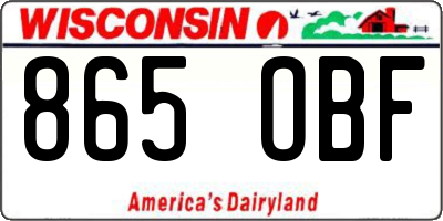 WI license plate 865OBF