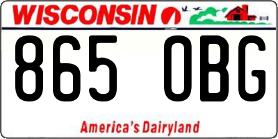 WI license plate 865OBG