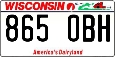 WI license plate 865OBH