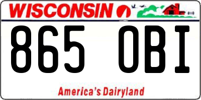 WI license plate 865OBI