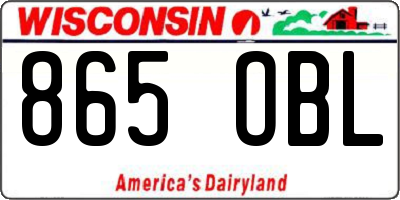 WI license plate 865OBL