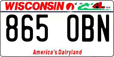 WI license plate 865OBN