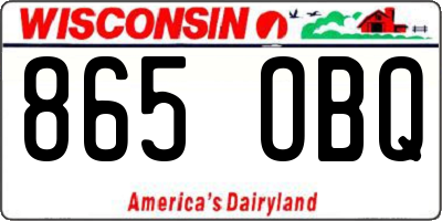 WI license plate 865OBQ