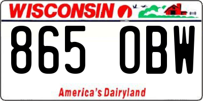 WI license plate 865OBW