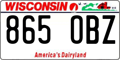 WI license plate 865OBZ