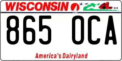 WI license plate 865OCA