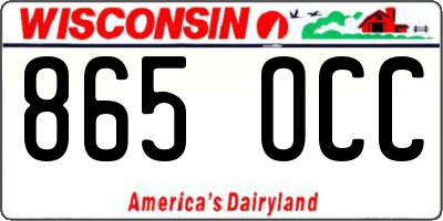 WI license plate 865OCC