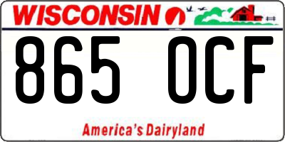 WI license plate 865OCF
