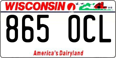 WI license plate 865OCL