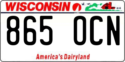 WI license plate 865OCN