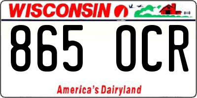 WI license plate 865OCR