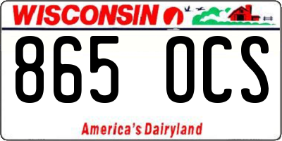 WI license plate 865OCS
