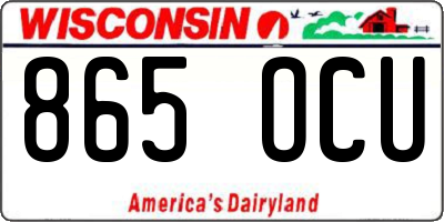 WI license plate 865OCU