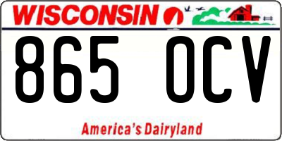 WI license plate 865OCV