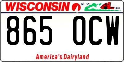 WI license plate 865OCW