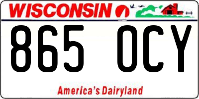 WI license plate 865OCY