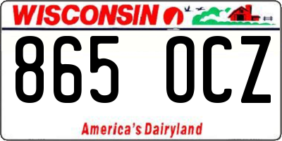 WI license plate 865OCZ