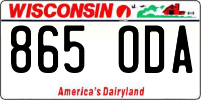WI license plate 865ODA