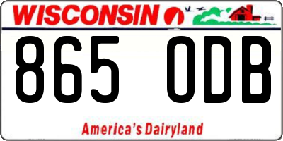 WI license plate 865ODB