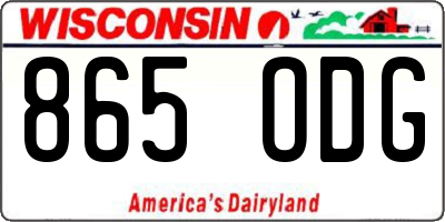 WI license plate 865ODG